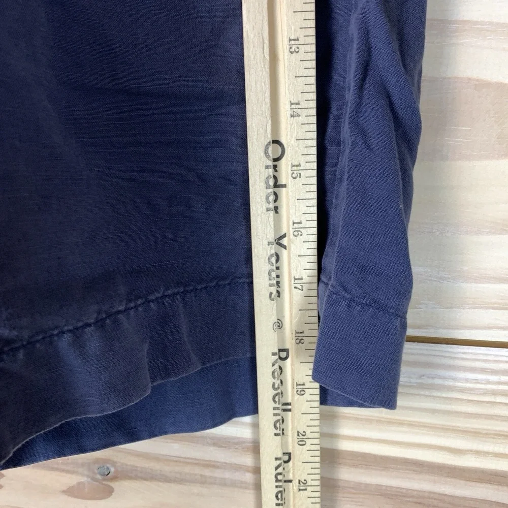 Faherty Shorts Mens 37‎ in Linen Cotton Travel Preppy Navy Chino